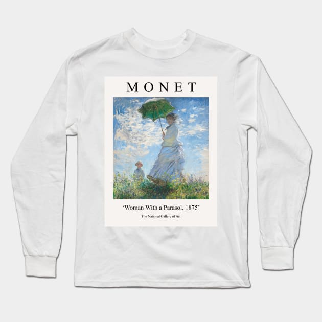 Claude Monet Woman With a Parasol 1875 Painting Long Sleeve T-Shirt by VanillaArt